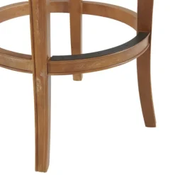 Bar Stools & Counter Height Stools-Kirkland's Home Natural Linen Upholstered Swivel Bar Stool Tan