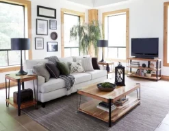 Accent & End Tables-Kirkland's Home Natural Live Edge Acacia Wood Accent Table Tan/Black