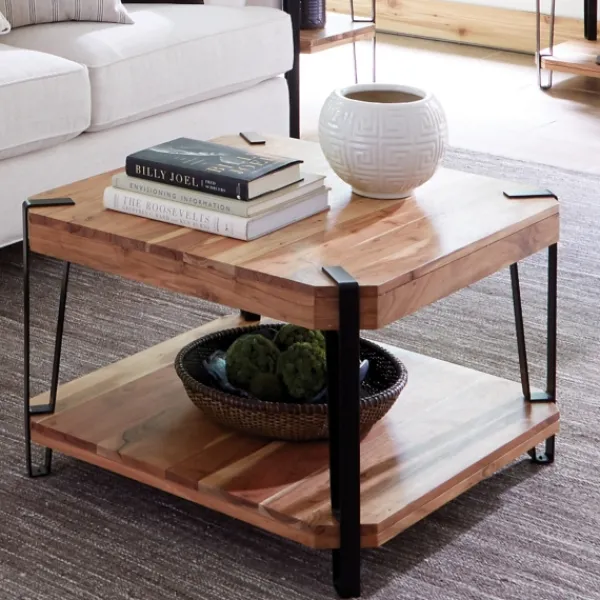 Coffee Tables-Kirkland's Home Natural Live Edge Acacia Wood Coffee Table Tan