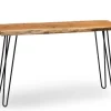 Console Tables-Kirkland's Home Natural Live Edge Hairpin Legs Console Table Tan
