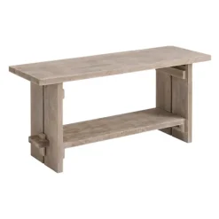 Entryway Furniture-Kirkland's Home Natural Mango Wood 2-Pc. Wall Hook And Bench Set