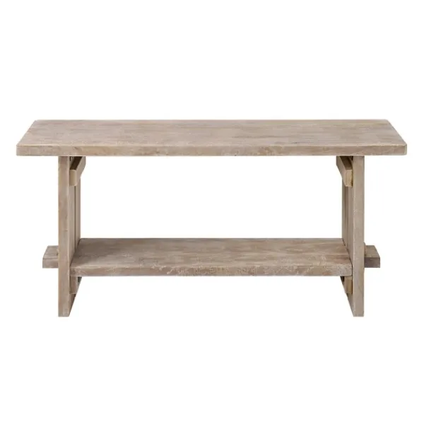 Entryway Furniture-Kirkland's Home Natural Mango Wood 2-Pc. Wall Hook And Bench Set