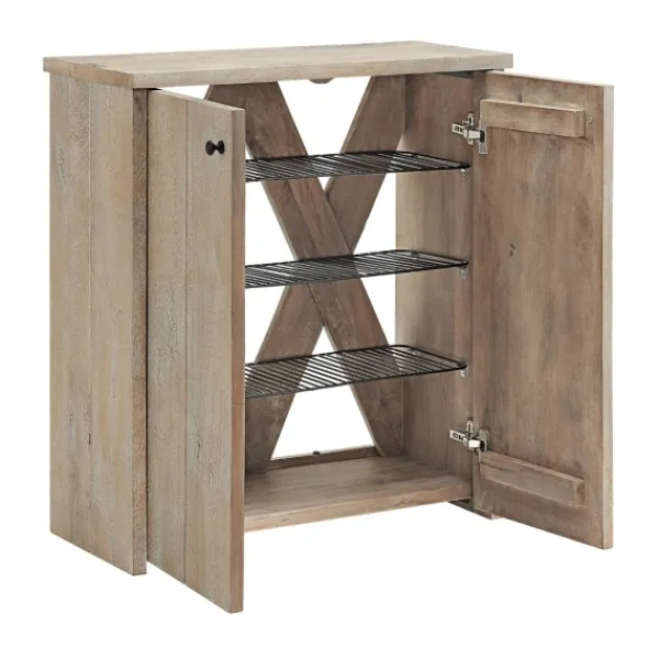 Entryway Furniture-Kirkland's Home Natural Mango Wood Shoe Cubbie