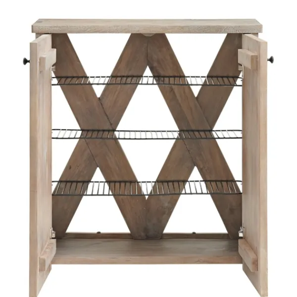 Entryway Furniture-Kirkland's Home Natural Mango Wood Shoe Cubbie