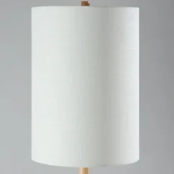 Floor Lamps-Kirkland's Home Natural Oak Wood Slim Floor Lamp White
