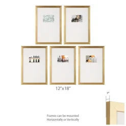 Gallery Wall Frames-Kirkland's Home Natural Offset Mat 4X6 5-Pc. Gallery Wall Set Tan