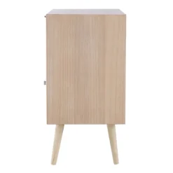 Cabinets & Sideboards-Kirkland's Home Natural Pine And Rat Single Door Cabinet Tan