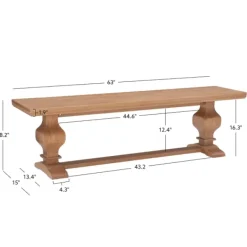 Benches & Ottomans-Kirkland's Home Natural Pine Wood Knotted Column Bench Tan