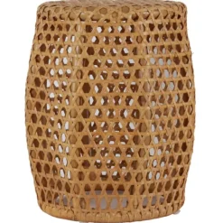 Accent & End Tables-Kirkland's Home Natural Rat Drum 2-Pc. Accent Table Set Tan