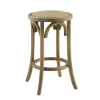 Bar Stools & Counter Height Stools-Kirkland's Home Natural Rat Upholstered Wood Counter Stool Tan