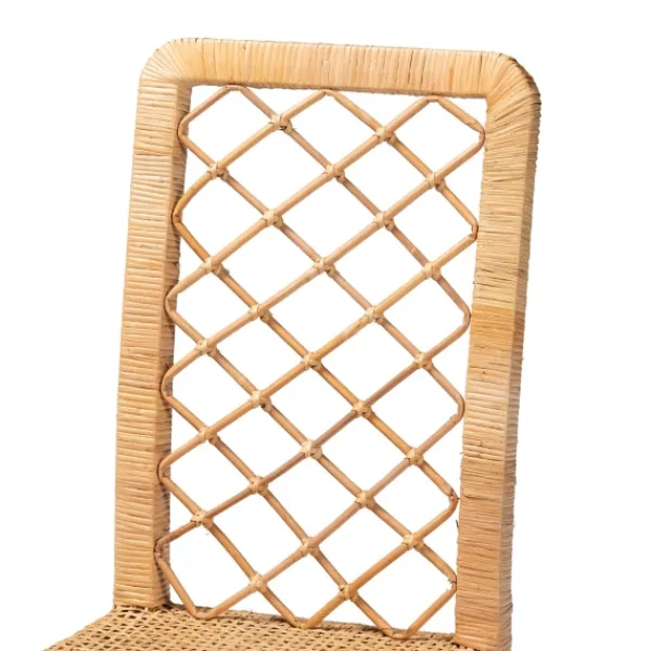 Dining Chairs-Kirkland's Home Natural Rat Woven Back Dining Chairs, Set Of 2 Tan
