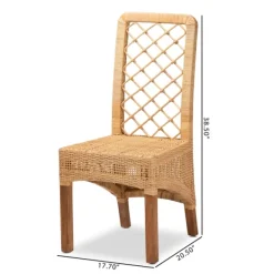 Dining Chairs-Kirkland's Home Natural Rat Woven Back Dining Chairs, Set Of 2 Tan