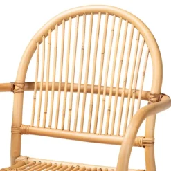 Bar Stools & Counter Height Stools-Kirkland's Home Natural Rat Woven Seat Counter Stool Tan
