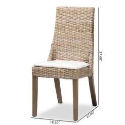 Dining Chairs-Kirkland's Home Natural Rattan High Back Dining Chairs, Set Of 2 Brown