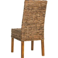 Dining Chairs-Kirkland's Home Natural Rattan Wood Woven 2-Pc. Dining Chair Set Brown