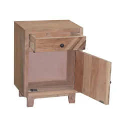 Nightstands-Kirkland's Home Natural Reclaimed Wood Diagonal Slats Nights D Tan