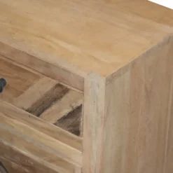 Nightstands-Kirkland's Home Natural Reclaimed Wood Diagonal Slats Nights D Tan