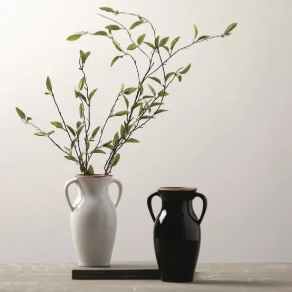 Vases-Kirkland's Home Natural Rimmed Onyx Urn Vase Black