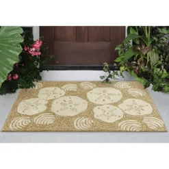 Outdoor Rugs-Kirkland's Home Natural Sand Dollar Outdoor Accent Rug Tan/Ivory