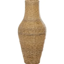 Vases-Kirkland's Home Natural Seagrass Tapered Coastal Vase, 27 In. Tan