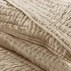 Bedspreads & Coverlets-Kirkland's Home Natural Serene Quilted 3-Pc. Queen Coverlet Set Tan