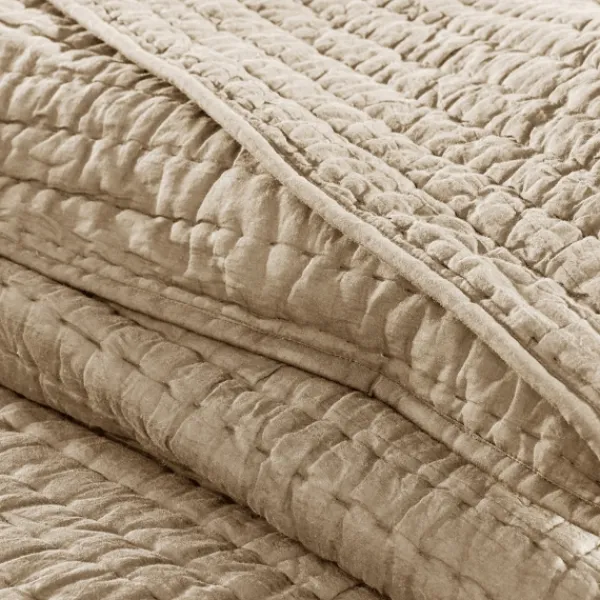 Bedspreads & Coverlets-Kirkland's Home Natural Serene Quilted 3-Pc. Queen Coverlet Set Tan
