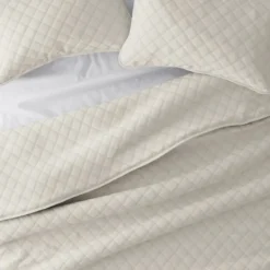 Quilts-Kirkland's Home Natural Stitched Diamond 3-Pc. Queen Quilt Set Ivory