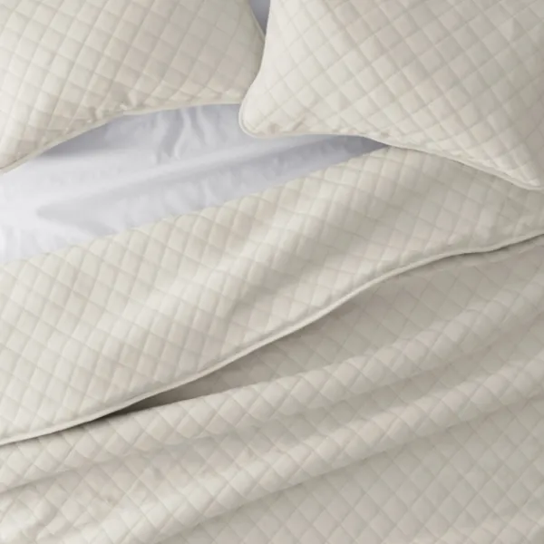 Quilts-Kirkland's Home Natural Stitched Diamond 3-Pc. King Quilt Set Ivory
