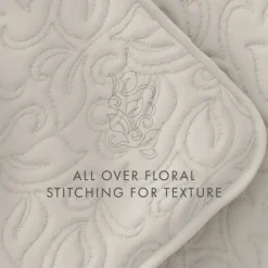 Quilts-Kirkland's Home Natural Stitched Floral 2-Pc. Twin Quilt Set Ivory