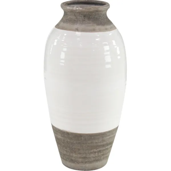 Vases-Kirkland's Home Natural Stone Two-Tone Coastal Vase Gray/White