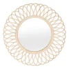 Framed Mirrors-Kirkland's Home Natural Tan Daisy Spiral Wicker Framed Mirror