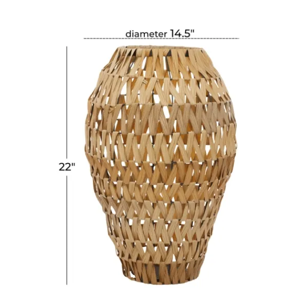 Vases-Kirkland's Home Natural Tone Faux Seagrass Coastal Vase Tan