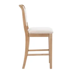 Bar Stools & Counter Height Stools-Kirkland's Home Natural Upholstered Wood Frame Counter Stool Tan