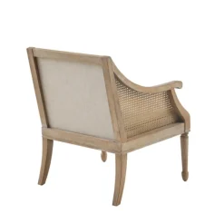 Accent Chairs-Kirkland's Home Natural Upholstery Cane Inset Accent Chair Tan