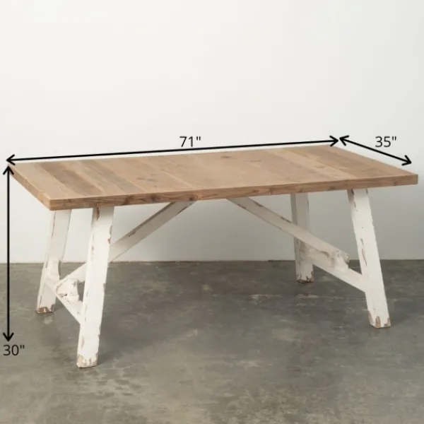 Dining Tables-Kirkland's Home Natural Weathered Wood Dining Table Tan