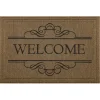 Doormats-Kirkland's Home Natural Welcome Script Doormat Brown/Black