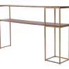 Console Tables-Kirkland's Home Natural Wood And Bronze Metal Console Table