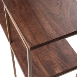 Console Tables-Kirkland's Home Natural Wood And Bronze Metal Console Table