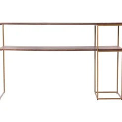 Console Tables-Kirkland's Home Natural Wood And Bronze Metal Console Table