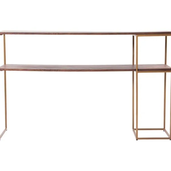 Console Tables-Kirkland's Home Natural Wood And Bronze Metal Console Table