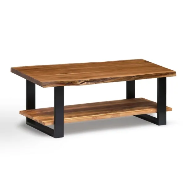 Coffee Tables-Kirkland's Home Natural Wood And Metal Coffee Table