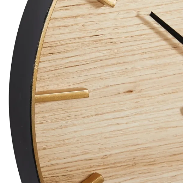 Clocks-Kirkland's Home Natural Wood And Metal Numberless Wall Clock
