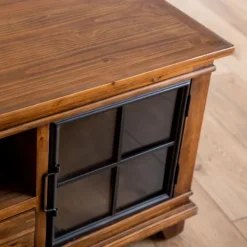 Coffee Tables-Kirkland's Home Natural Wood And Metal Window Coffee Table Brown