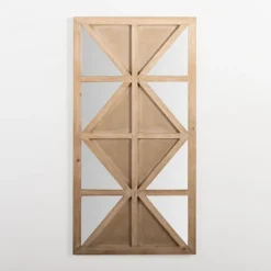 Wall Plaques-Kirkland's Home Natural Wood And Mirror Diamond Wall Plaque Brown