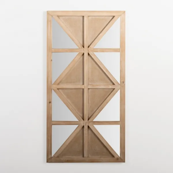 Wall Plaques-Kirkland's Home Natural Wood And Mirror Diamond Wall Plaque Brown