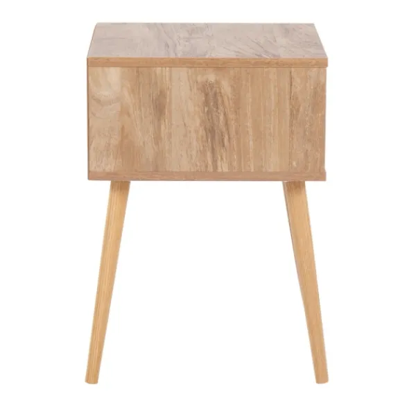 Accent & End Tables-Kirkland's Home Natural Wood And Rat Drawer Accent Table Tan