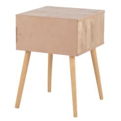 Accent & End Tables-Kirkland's Home Natural Wood And Rat Drawer Accent Table Tan