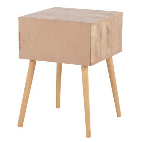 Accent & End Tables-Kirkland's Home Natural Wood And Rat Drawer Accent Table Tan