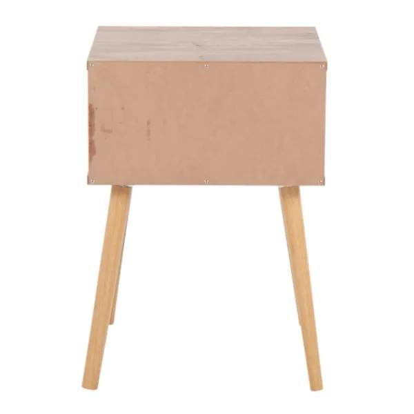 Accent & End Tables-Kirkland's Home Natural Wood And Rat Drawer Accent Table Tan