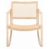 Accent Chairs-Kirkland's Home Natural Wood And Rat Rocking Chair Tan